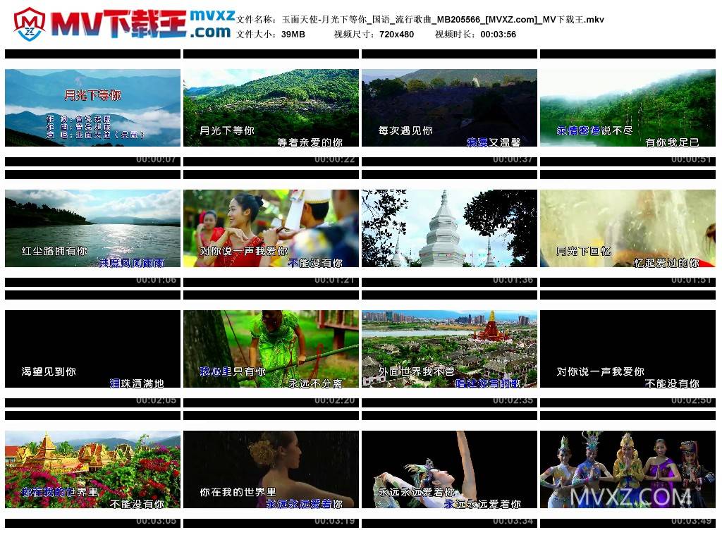 玉面天使-月光下等你_国语_流行歌曲_MB205566